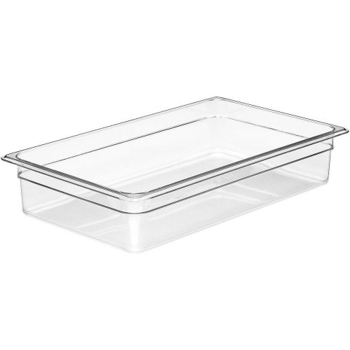 CAMBRO 1/1 GN FOOD PAN, 4&#034; DEEP, 6PK CLEAR 14CW-135