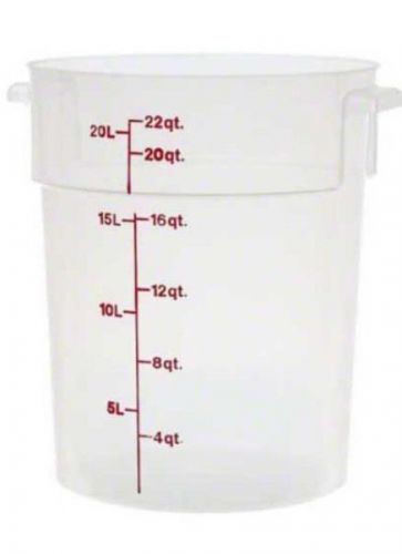 CAMBRO RFS22PP190 Round Translucent Food Storage Container 22 Qt Case of 6