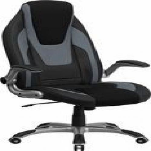 Flash furniture ch-cx0326h02-gg high back black &amp; gray vinyl executive office ch for sale