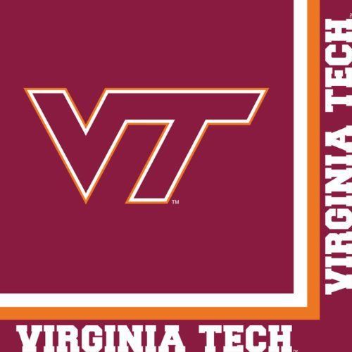 NEW Creative Converting 20 Count Virginia Tech Hokies Lunch Napkins