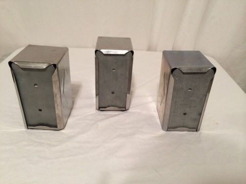 Vintage Restaurant Metal Two Sided Napkin Holder Dispensers Lot Of 3 Double Side