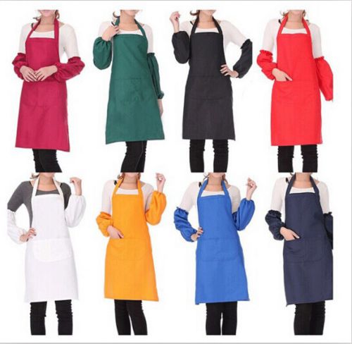 Apron Polyester Commercial Restaurant Kitchen Bib Residential 3.5oz 2 Pocket NEW