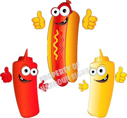 Hot Dog Decal 24&#034; Hotdogs Restaurant Concession Trailer Food Truck Cart Sticker