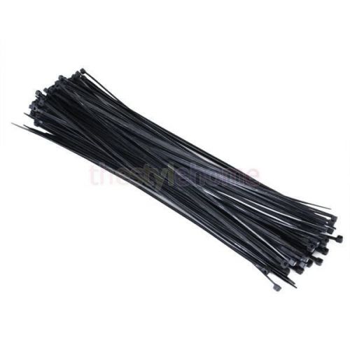 100 Black Plastic Cable Wire Zip Ties 11.6&#039;&#039;  FREE SHIP