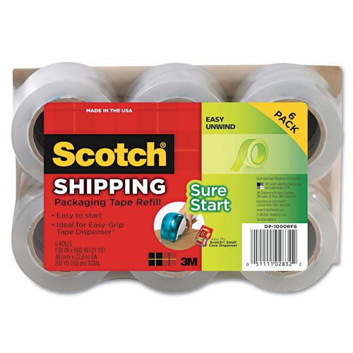 3m scotch dp-1000 easy grip shipping package mailing clear tape refill 6 rolls for sale