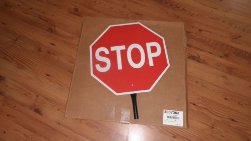 New~~stop / slow aluminum hand held sign~18&#034; x 18&#034;~metal handle 5.5&#034; for sale