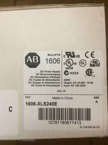 NIB Allen Bradley DC Power Supply 1606-XLS240E , Free Shipping