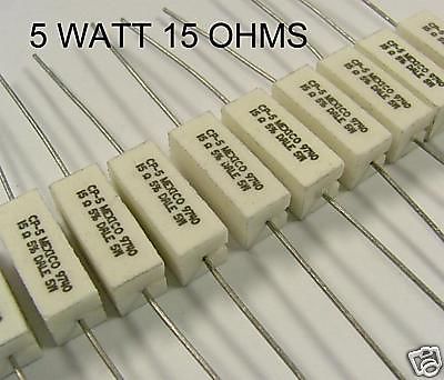 ( 15 PC. ) RESISTORS 5 WATT 5% ( CHECK VALUE LIST )