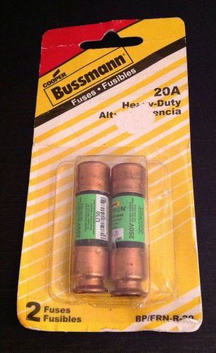 2 BUSSMAN FRN-R-20  20A 250VAC  FUSE NEW IN PACKAGE UNUSED