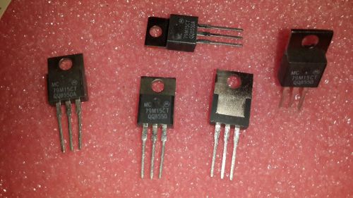 5x MOT MC79M15CT , BRAND NEW (OLD DATE CODE) , Regulator Neg -15V 0.5A , TO-220