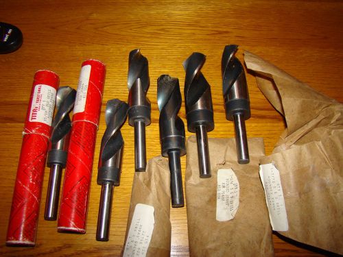 Set of 6 Titan twist drills Hss USA 15/16,1,1 1/16,1 1/8, 1 3/16, 1 1/4 all new