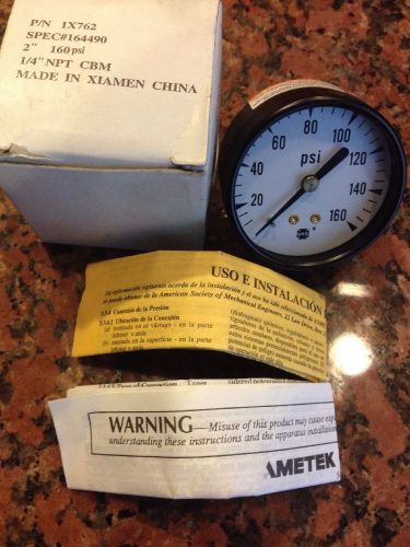 AMETEK USG 0-160 psi 2&#034; 1/4&#034; FIP CENTER BACK INPUT PRESSURE GAGE 1X762