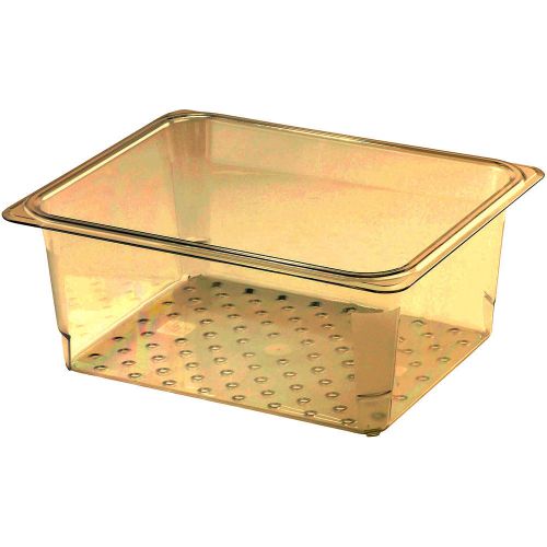 CAMBRO HIGH HEAT COLANDER PANS, GN 1/2, 5&#034; DEEP, 6PK AMBER 25CLRHP-150