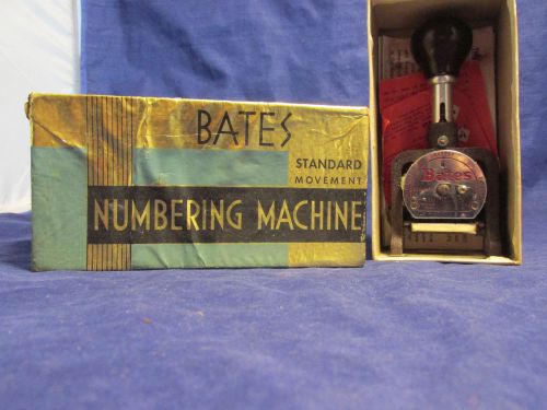 Vintage BATES Numbering Machine Style E Mechanical Industrial Stamper in Box