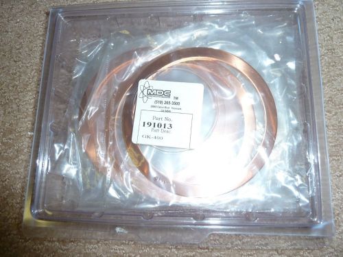 9- NEW  MDC Vacuum GK-400 Copper Gaskets for 4&#034; CONFLAT® Flange FREE SHIP!