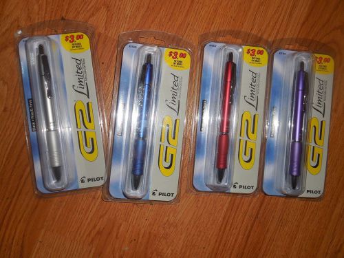 LOT(4)  PILOT G2 LIMITED PENS 4 Different Colors