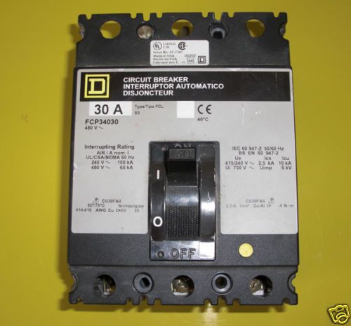 30 amp square d circuit breaker 480 volt for sale