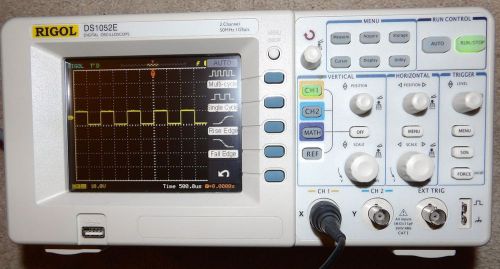 RIGOL DS1052E DIGITAL OSCILLOSCOPE 2 CHANNEL w/PROBES (Updated Software 100MHz)