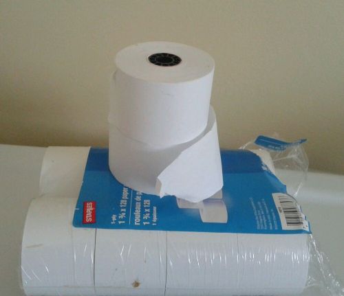 1-Ply 1 3/4 x 128 Paper Rolls 10ct For Cash Registers