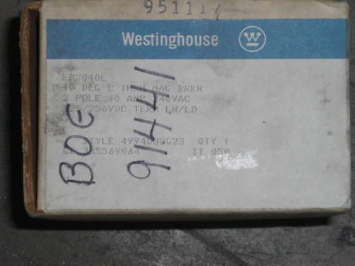 WESTINGHOUSE CIRCUIT BREAKER EB2040L *NEW*