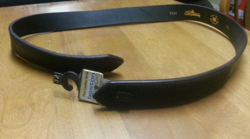 Boston Leather 6530-1-32 Plain Black Boston Sam Browne No Scratch Belt 1.5&#034; SZ32