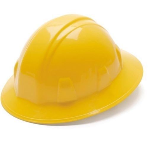 Pyramex 4 Point YELLOW Full Brim Safety Hard Hat Ratchet Suspension 1 Case