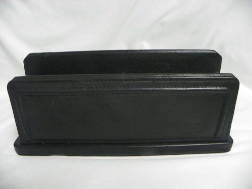 GHEPARD ITALIAN LEATHER DESK TOP BUSINESS  CARD OR PEN HOLDER BLACK VERY NICE