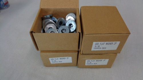 3/8&#034; Flat Washers - Zinc Plated - 2 Boxes of 100