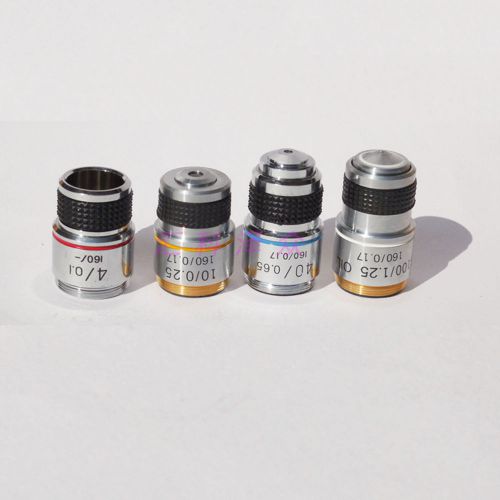 New 4x 10x 40x 100x achromatic objective lens for biological microscope for sale