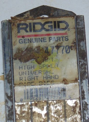 Ridgid  47770 1&#034; - 2&#034; NPT Right Hand  high speed pipe dies