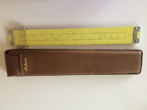 VINTAGE PICKETT ALL METAL SLIDE RULER MODEL N-500-ES 1962  U.S.A. with CASE