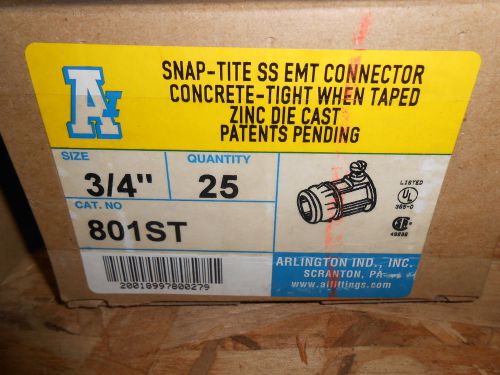 ARLINGTON 801ST 3/4&#034; SNAP TITE SS EMT CONNECTOR