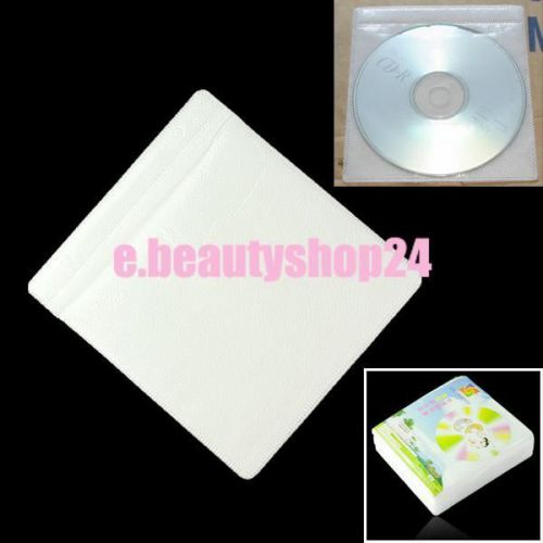 100 plastic cd dvd sleeve envelope holder case 200disc white for sale