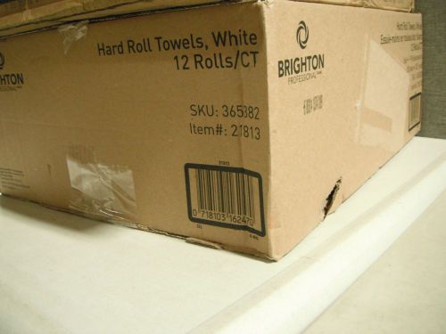 Brighton professional 21813 case of 12 hard roll 1-ply white towels for sale