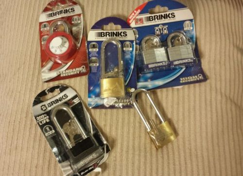 NEW LOT OF BRINKS LOCKS 5 KEYED AND 1 COMBINATION TOTAL 6 LOCKS