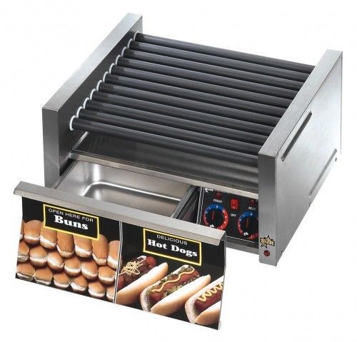 HOT DOG COOKER BY STAR (ROLLER) W/BUN DRAWER