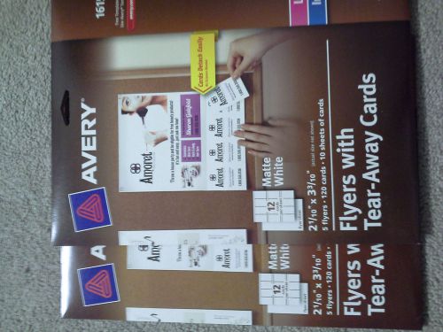 Brand New Avery Matte White Flyers with Tear-Away Cards, 2.1 x 3.3 Inche - 2 Nos