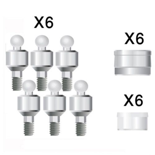 6x Ball Attachment Abutments +6 socket +6 cap Dental Implant  $110