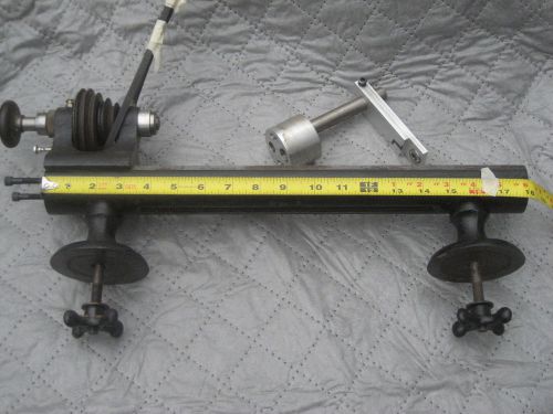 VINTAGE MACHINISTS DERBYSHIRE LATHE &#034; ELECT&#034; 18&#034; plus a custom tail rod rest