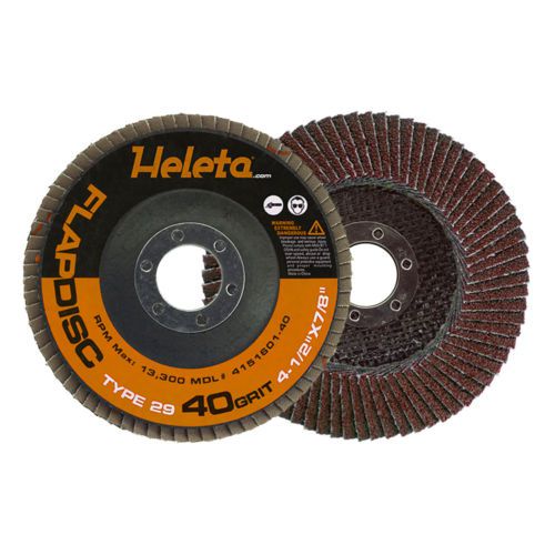 10pk Flap Discs 4.5&#034; x 7/8&#034; -40 Grit (A/O-Type29)