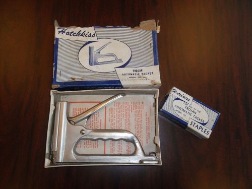 VINTAGE Hotchkiss Trojan Automatic Tacker/Stapler w/Box &amp; Staples