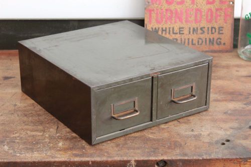 Vintage Industrial Cole Steel Index Card File Cabinets Shelving Brass 1940s