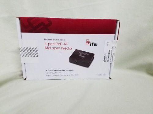 International Fiber Systems IFS POE201-MS/4 4-Port Fast Ethernet/PoE-af Mid-Span