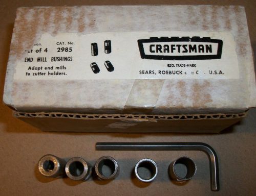 CRAFTSMAN 2985  END MILL BUSHINGS  (5) + ALLEN WRENCH --