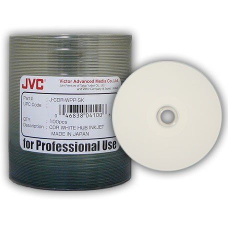 CDR80WPP600SK CD R 52X White Inkjet Hub Printable CDR 80Min 700MB in 100 Pack