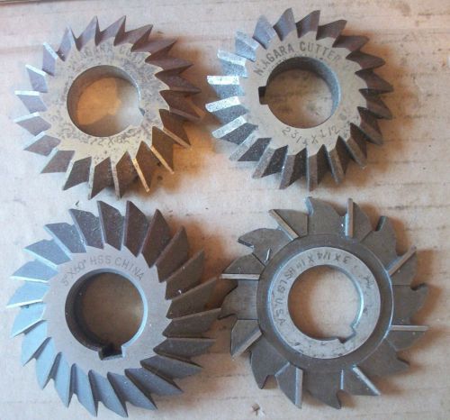 Lot of 4 SIDE MILLING CUTTERS VARIOUS SIZES