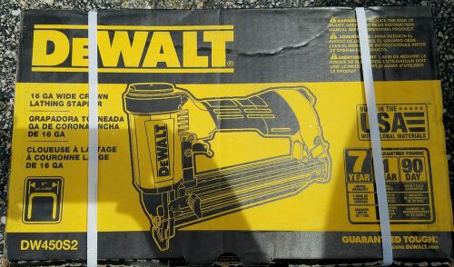 DeWalt DW450S2 16-Gauge Pneumatic 1 in. Wide Crown Lathing Stapler NEW