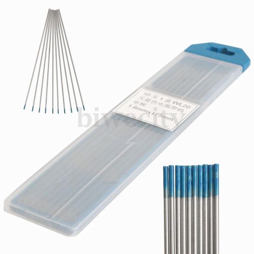 10pcs/box WL20 Tungsten 2% Lanthanated Blue Tip TIG Welding Electrodes 1.6x175mm