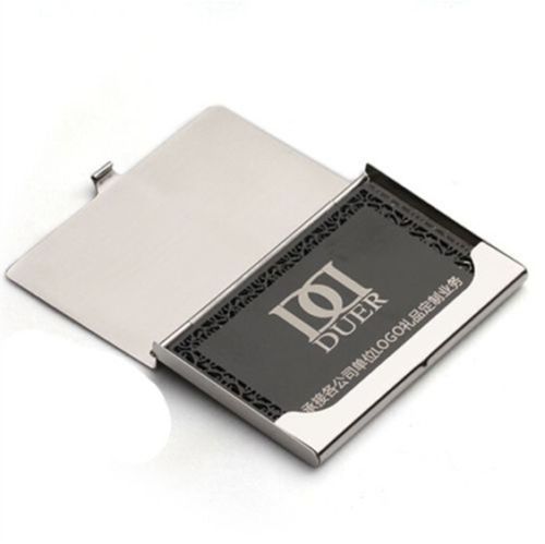 Stainless steel pocket business name credit id card holder box metal box case for sale