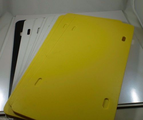 Lot of 15 License Plate Blanks 3 Yellow Plastic 1 Black Plastic 11 White Allumin